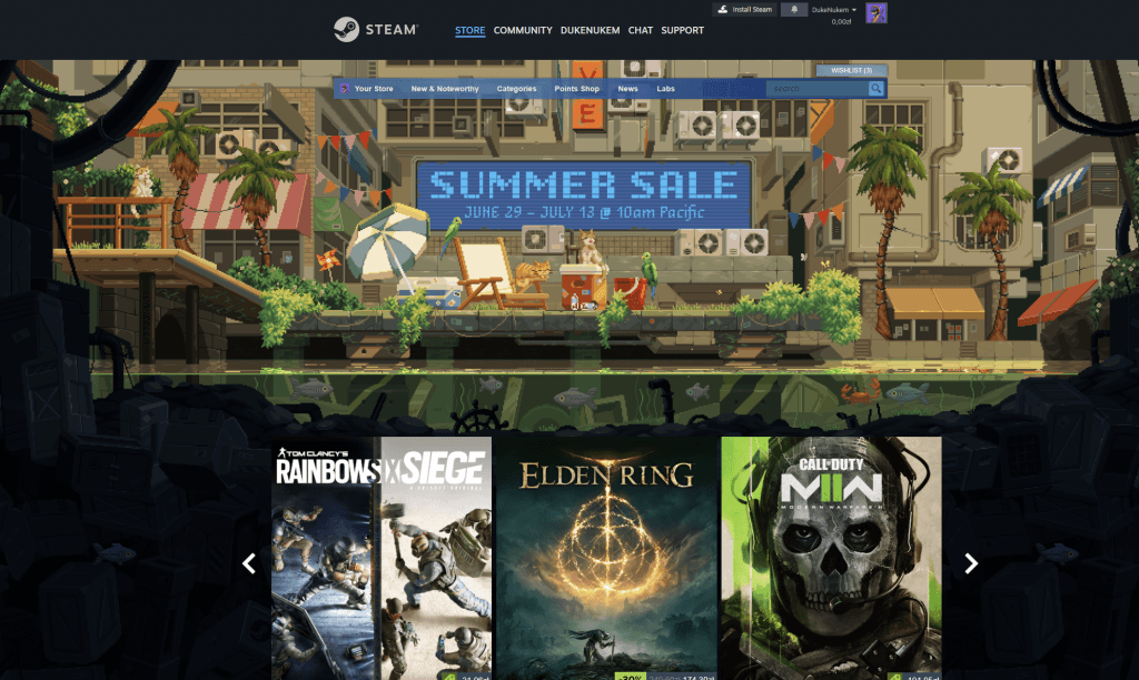 Top 20 most popular digital game stores