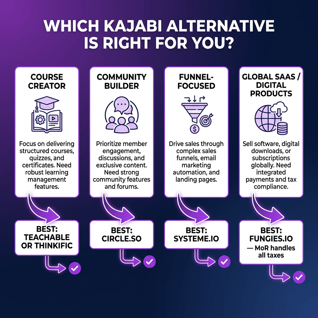 Best Kajabi Alternatives in 2026: Cheaper Platforms That Handle Payments, Tax & Global Selling