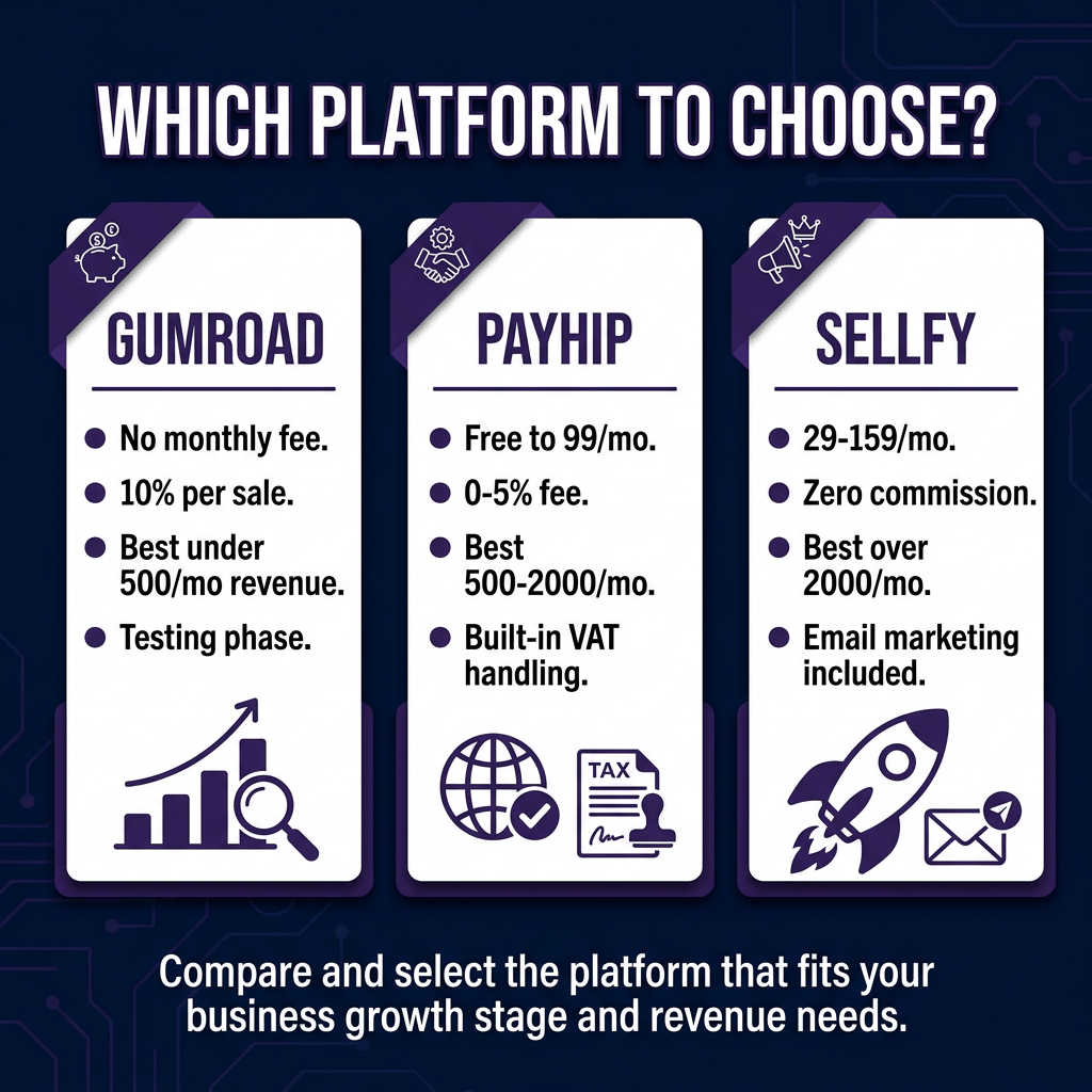 Sellfy vs Payhip vs Gumroad in 2026: Honest Fee Comparison for Digital Product Sellers