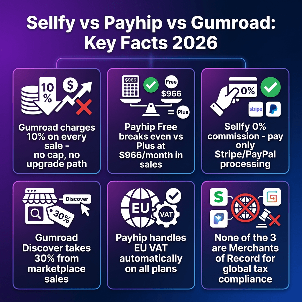 Sellfy vs Payhip vs Gumroad in 2026: Honest Fee Comparison for Digital Product Sellers