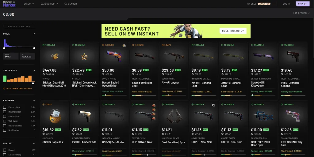 How to sell your CSGO DOTA2 TF2 skins for real money or cash?