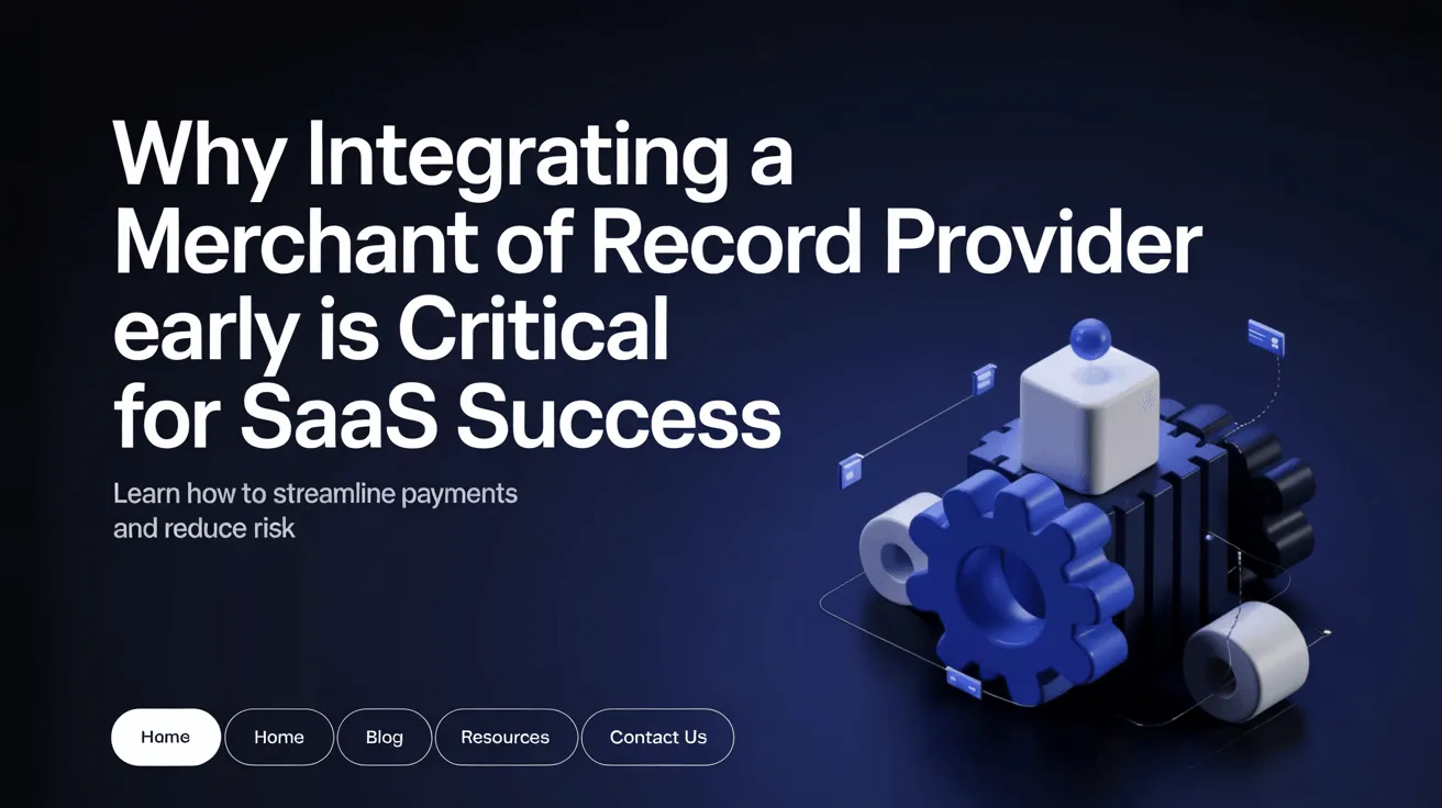 Why Integrating a Merchant of Record Provider Early is Critical for SaaS Success