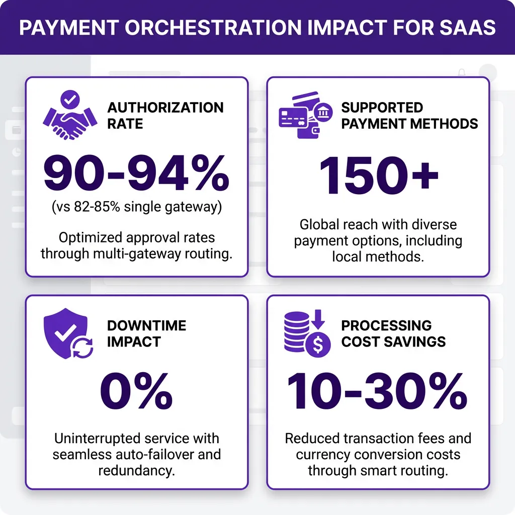 Payment orchestration platform for SaaS implementation guide 2026 showing routing, optimization and provider management