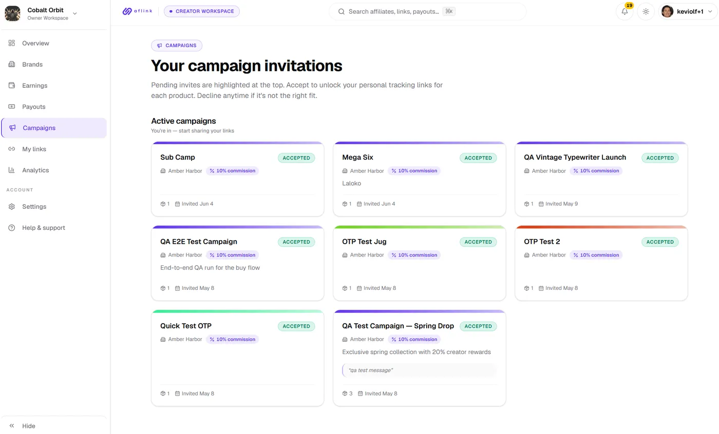 Aflink + Fungies: Run a Creator Affiliate Program Without Building One