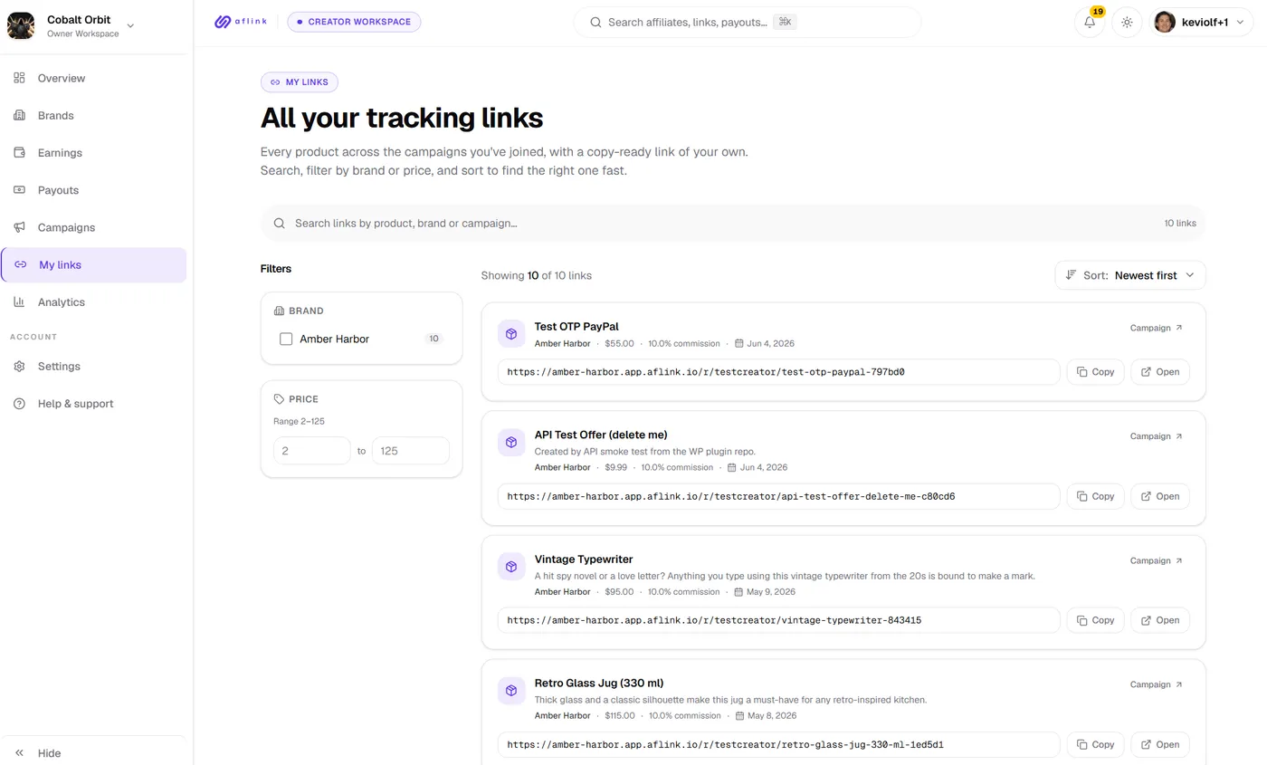 Aflink + Fungies: Run a Creator Affiliate Program Without Building One
