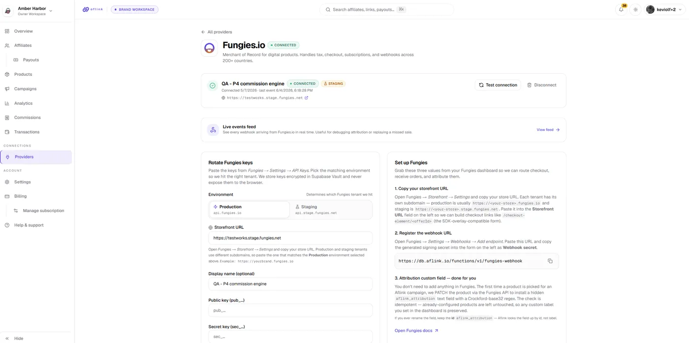 Aflink + Fungies: Run a Creator Affiliate Program Without Building One