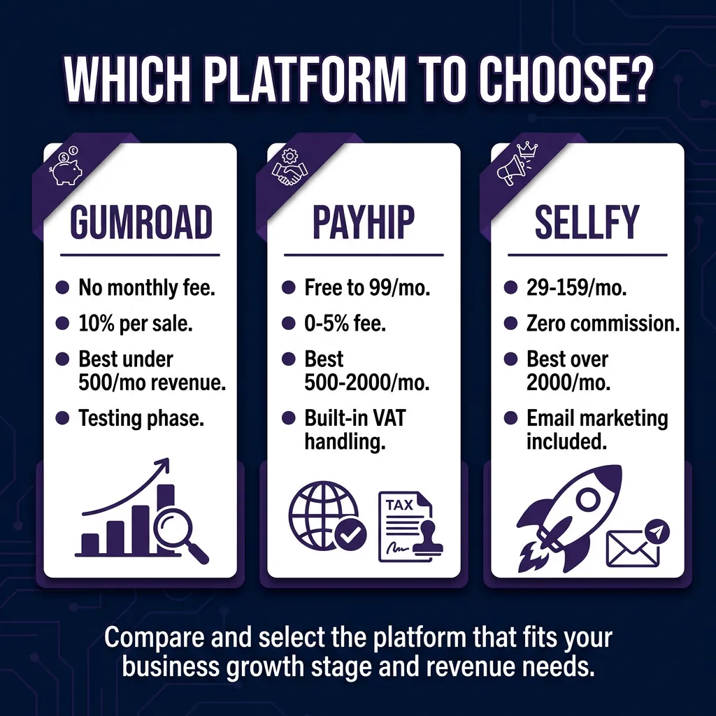 Sellfy vs Payhip vs Gumroad in 2026: Honest Fee Comparison for Digital Product Sellers