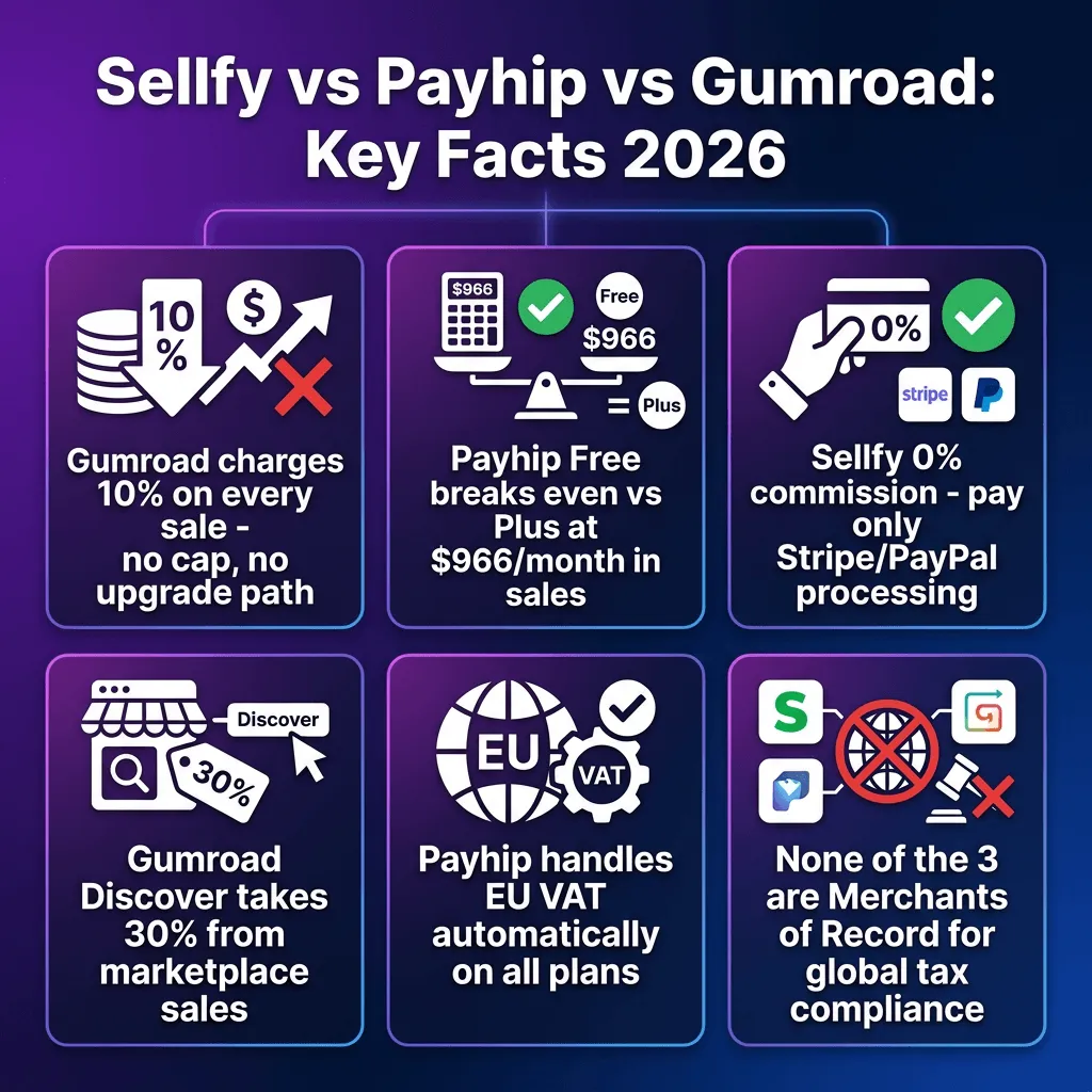 Sellfy vs Payhip vs Gumroad in 2026: Honest Fee Comparison for Digital Product Sellers