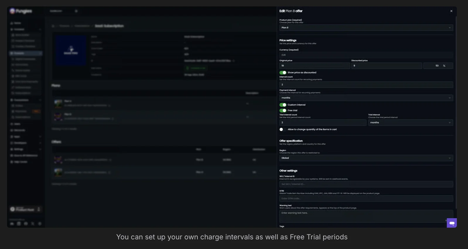 The Fungies dashboard.