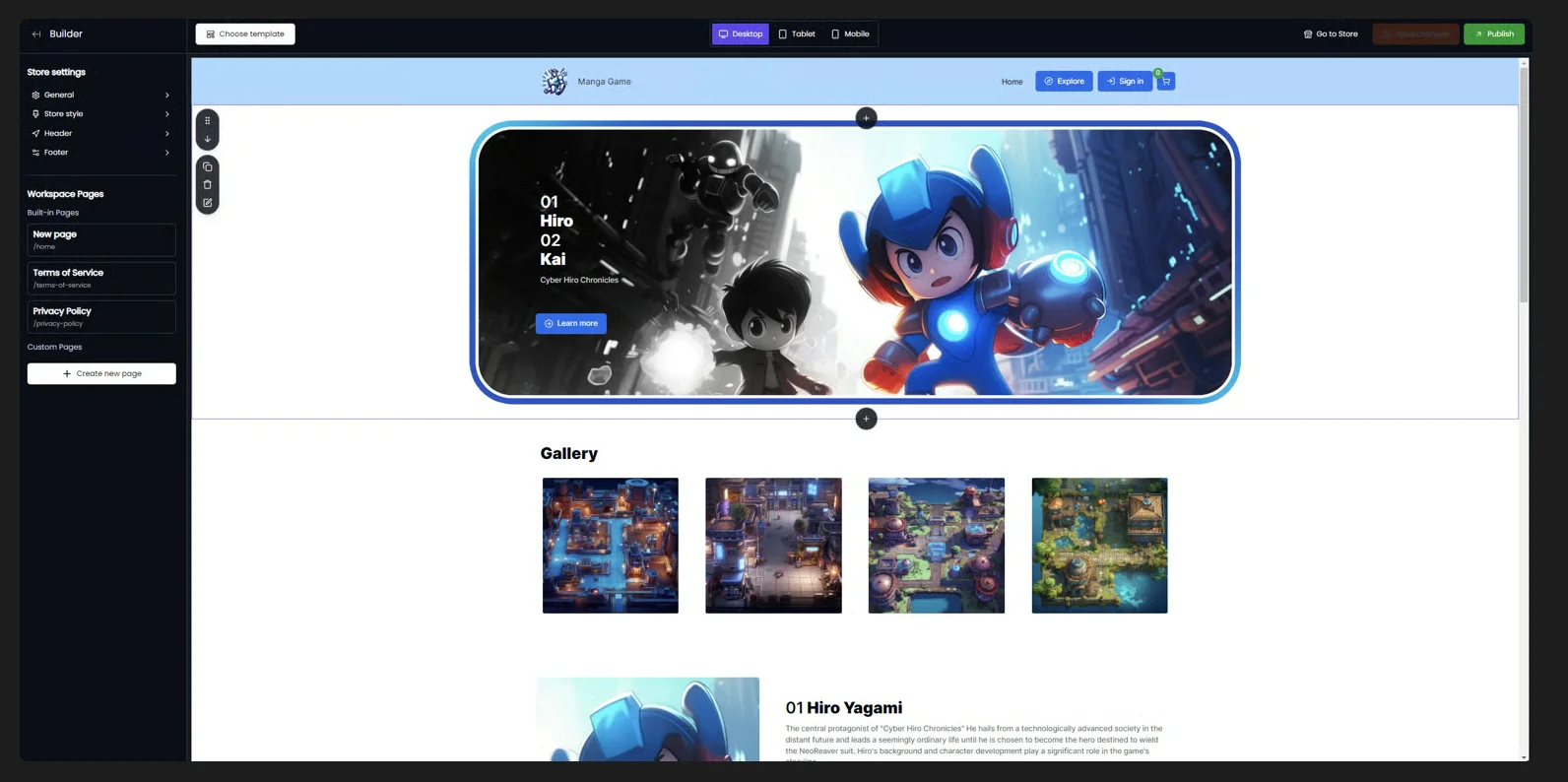 The Fungies dashboard.